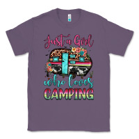 Lavender just a girl who loves camping Classic Tee - JahusDesignShop