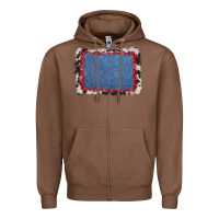 Chestnut cowhide bandana denim background Zipper Hoodie - AdoDesignShop