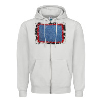 Dove Grey cowhide bandana denim background Zipper Hoodie - AdoDesignShop