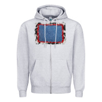 Heather Grey cowhide bandana denim background Zipper Hoodie - AdoDesignShop