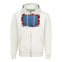 Oatmeal Heather cowhide bandana denim background Zipper Hoodie - AdoDesignShop