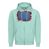 Seafoam cowhide bandana denim background Zipper Hoodie - AdoDesignShop