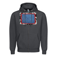 Smoke cowhide bandana denim background Zipper Hoodie - AdoDesignShop