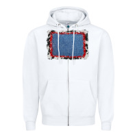 White cowhide bandana denim background Zipper Hoodie - AdoDesignShop