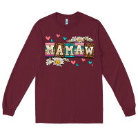 Burgundy daisy mamaw Long Sleeve Tee - AdoDesignShop