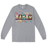 Heather Grey daisy mamaw Long Sleeve Tee - AdoDesignShop