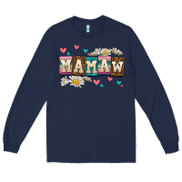 Navy daisy mamaw Long Sleeve Tee - AdoDesignShop
