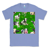 Colony Blue holstein cows seamless pattern Classic Tee - BundleAndBundleShop