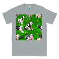 Heather Grey holstein cows seamless pattern Classic Tee - BundleAndBundleShop