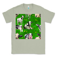 Matcha holstein cows seamless pattern Classic Tee - BundleAndBundleShop