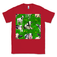 Red holstein cows seamless pattern Classic Tee - BundleAndBundleShop