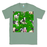 Sage holstein cows seamless pattern Classic Tee - BundleAndBundleShop