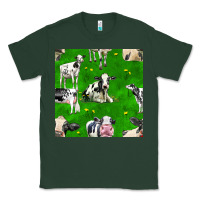 Sports Green holstein cows seamless pattern Classic Tee - BundleAndBundleShop