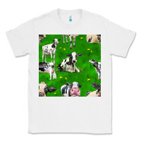 White holstein cows seamless pattern Classic Tee - BundleAndBundleShop