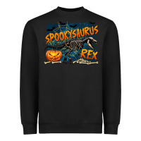 Black Spooky Saurus Rex Heavyweight Sweatshirt - texasbilliewilder