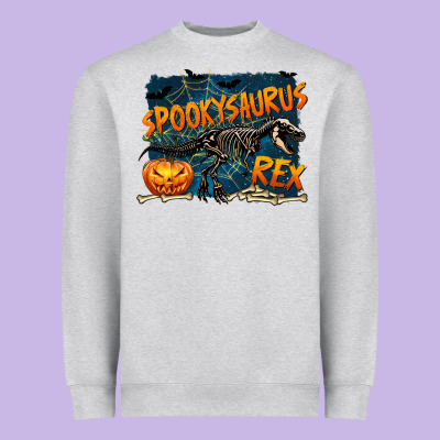 Spooky Saurus Rex Heavyweight Sweatshirt Designed By Texasbilliewilder