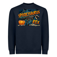 Navy Spooky Saurus Rex Heavyweight Sweatshirt - texasbilliewilder