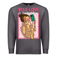 Charcoal Heather self love is the best love Premium Sweatshirt - MaliasSmallBusiness