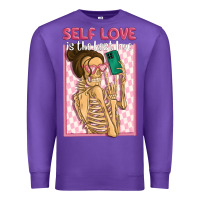 Purple self love is the best love Premium Sweatshirt - MaliasSmallBusiness