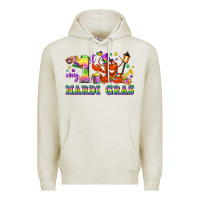 Oatmeal Heather my first mardi gras Premium Hoodie - LillyAllenDesigns