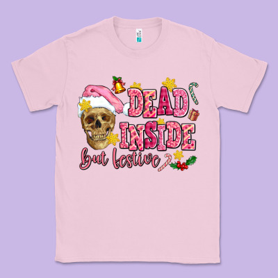 Dead Inside But Festive Classic Tee Designed By Adodesignshop
