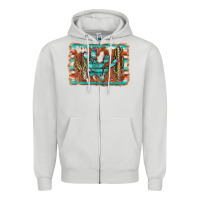 Dove Grey cactus cowhide serape Zipper Hoodie - AdoDesignShop