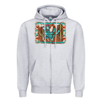 Heather Grey cactus cowhide serape Zipper Hoodie - AdoDesignShop