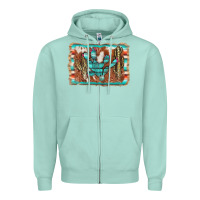 Cactus Cowhide Serape Zipper Hoodie | Teevron