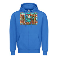 True Royal cactus cowhide serape Zipper Hoodie - AdoDesignShop