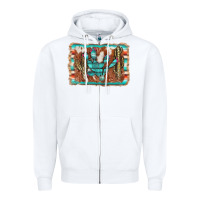 White cactus cowhide serape Zipper Hoodie - AdoDesignShop