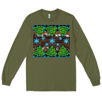 Army Green Christmas tree with snow Long Sleeve Tee - AdoDesignShop