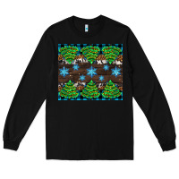 Black Christmas tree with snow Long Sleeve Tee - AdoDesignShop