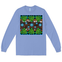 Colony Blue Christmas tree with snow Long Sleeve Tee - AdoDesignShop