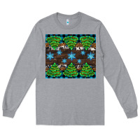 Heather Grey Christmas tree with snow Long Sleeve Tee - AdoDesignShop