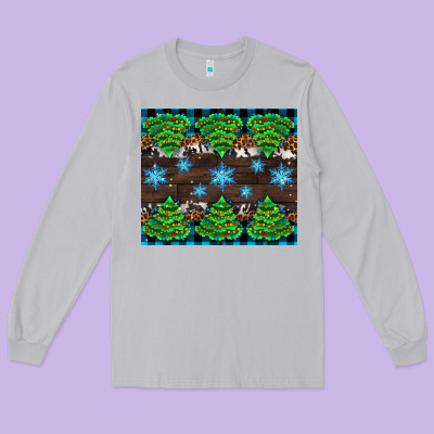 Christmas Tree With Snow Long Sleeve Tee Designed By Adodesignshop