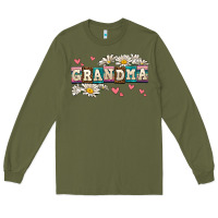 Army Green daisy grandma Long Sleeve Tee - AdoDesignShop