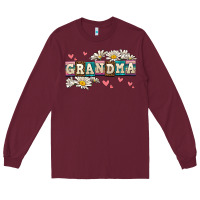 Burgundy daisy grandma Long Sleeve Tee - AdoDesignShop