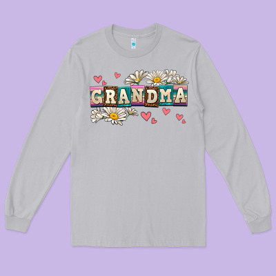 Daisy Grandma Long Sleeve Tee Designed By Adodesignshop