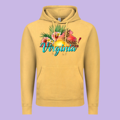 Summer Virginia Vintage Hoodie Designed By Texasbilliewilder