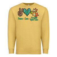 Antique Gold Peace love pumpkin spice latte Premium Sweatshirt - NancyCooperArtShop