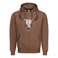 Chestnut bullskull Zipper Hoodie - Artiststas