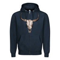 Navy bullskull Zipper Hoodie - Artiststas