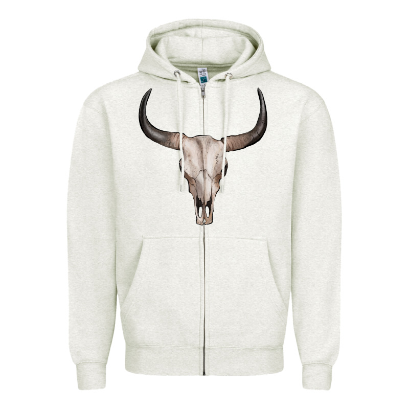 Bullskull Zipper Hoodie by Artiststas | Teevron