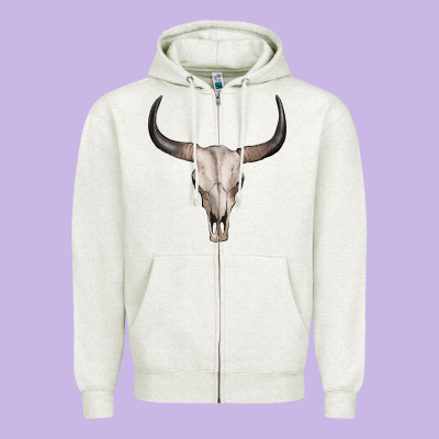 Bullskull Zipper Hoodie Designed By Artiststas