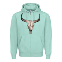 Seafoam bullskull Zipper Hoodie - Artiststas