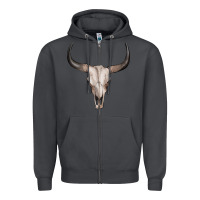 Smoke bullskull Zipper Hoodie - Artiststas