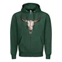 Sports Green bullskull Zipper Hoodie - Artiststas