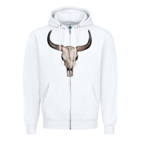 White bullskull Zipper Hoodie - Artiststas