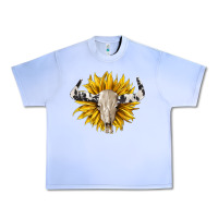 Grape Ice cowhide bull skull and sunflower Urban Heavy Tee - BarkalooDesign