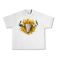 Lunar Rock cowhide bull skull and sunflower Urban Heavy Tee - BarkalooDesign